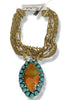Made In The Deep South 1960s Bumble Bee Agate & Turquoise 1950s Necklace