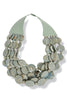 Tessa Sage Marble Disk Bead Statement Necklace