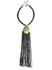 Made in the Deep South 1950s Brooch 1970s Black Bead Fringe Necklace