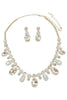 Full Of Glitz White Glass Stone Statement Necklace