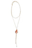 Just In Time Gold and Brown Layered Lariat Chain Necklace