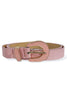On Your Story Pink Enamel Buckle Faux Leather Belt