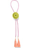 Loretta Olive Green Concho Peach Tassel Fuchsia Bolo Necklace