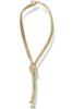 End Of The Road Gold Mesh Fabric Long Necklace
