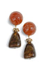 Next Encounter Brown and Gold Resin Statement Earrings