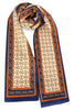 Right About Now Ivory and Blue Oblong Scarf