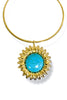 Till The End Turquoise Flower Pendant Necklace