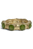Taking Time Olive Faceted Round Stone Stretch Bracelet