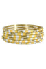 BudhaGirl Veda White and Yellow Bangle Bracelets Set of 6