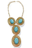 Going Along Turquoise and Gold Y Necklace