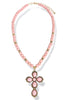 Full Take Pink Cross Stone Necklace