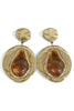 Make Impressions Brown and Gold Teardrop Earrings