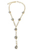 Nelson Clear Stone Gold Chain Y Necklace