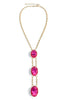 Setting Down Fuchsia Oval Stone Y Necklace