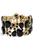 Made For You Jet Black Crystal Floral Stretch Bracelet