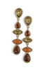 Choose A Time Antique Gold and Brown Mixed Stone Drop Earrings