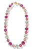 TWT®  Collection Margret Fuchsia Glass Stone Magnetic Necklace