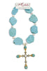 Made In The Deep South 1970s Cross 1960s Jasper Bead Necklace
