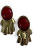 Amara Burgundy Dangle Earrings