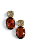 Vanna Brown and Topaz Oval & Square Stone Earrings