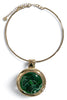 Make It New Green Round Stone Choker Necklace