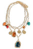 Play The Game Multicolor Layered Mixed Charm Statement Necklace