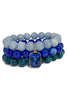 Eye Candy Royal and Light Blue Beaded Bracelet Set