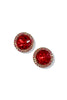 Bold One Red Stone Stud Earrings
