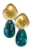 Right Reasons Teal and Gold Teardrop Dangle Earrings