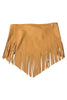 More Possibilities Camel Faux Suede Triangle Scarf