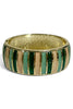 Serene Stripes Light Green and Nude Hinged Bracelet