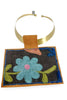 Kilim Suzani Charcoal Fabric Choker Necklace 1