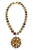 Charly Topaz Mix Round Pendant Crystal Necklace