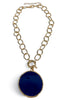 Shadow Stone Navy Round Pendant Necklace
