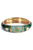 Ready To Start Green Enamel Bangle Bracelet