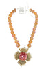 Made In The Deep South 1960s Brooch 1970s Crystal Bead Necklace