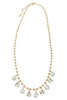 TWT® Anna Cloud Round Stone Charm Ball Chain Necklace