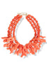 Chic Marbled Coral Statement Necklace