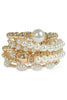 Place To Be Gold and Cream Beaded Bracelet Set