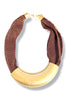 Here In Advance Brown Mesh Scarf Necklace