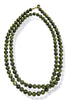 Down To Nothing Green Marble Beaded Long Necklace