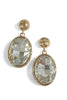 Different Route Clear and Gold Oval Dangle Earrings