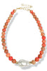 The Kamryn Luxe Orange Sea Gemstone Baroque Pearl Necklace