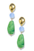 On The Trial Linear Green and Light Blue Stone Earrings