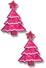 DOORBUSTER The Perfect Gift Fuchsia Christmas Tree Beaded Earrings