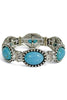 Oakland Turquoise Oval Stone Silver Stretch Bracelet