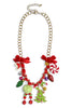 Festive Charm Red & Green Chain Necklace