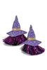 Witching Hour Purple Hat Earrings