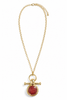 Made For You Burgundy Round Stone Chain Necklace