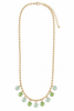 TWT® Anna Green Round Stone Charm Ball Chain Necklace